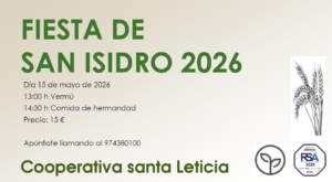 La Cooperativa Santa Leticia celebrará la Fiesta de San Isidro 2026